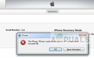 Исправлено: iTunes Неизвестная ошибка восстановления 9 —