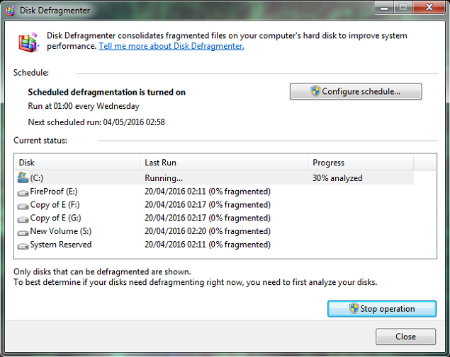 Windows-инструмент-Disk-Дефрагментация