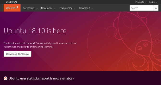 Веб-сайт Ubuntu's homepage