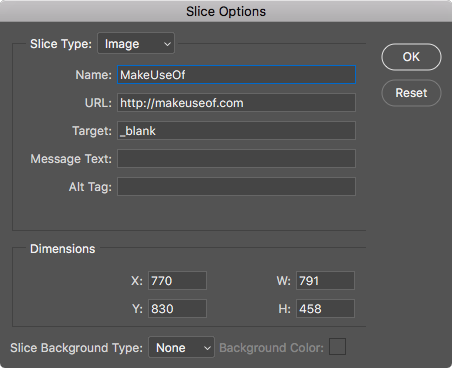 Как добавить гиперссылки в Adobe Illustrator или Photoshop Параметры среза