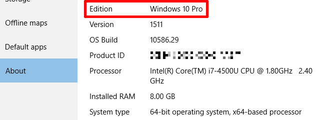 Проверка Windows 10 Edition