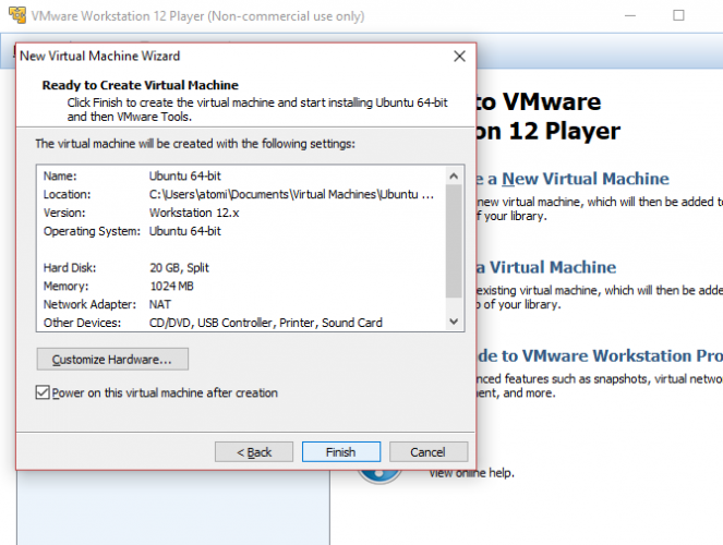 VMware Linux оборудования