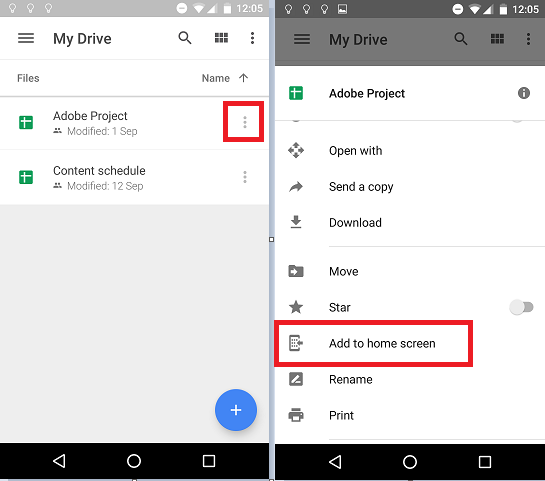 Google Drive Ярлык Android