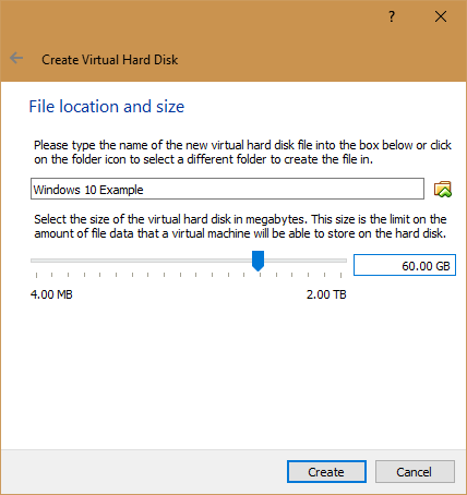 Как использовать VirtualBox: пользователь's Guide 08 VirtualBox Windows 10 Disk Size