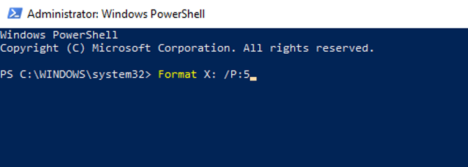 Протрите жесткий диск с помощью Windows PowerShell