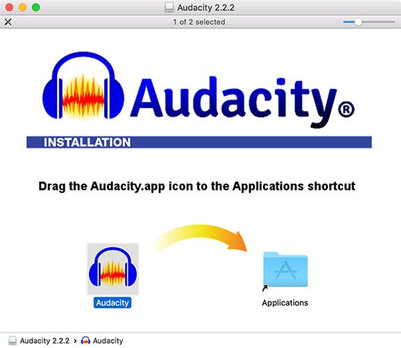 Установка Audacity для macOS