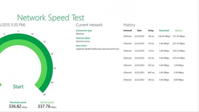 Тест скорости сети приложение для Windows 10