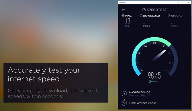Speedtest приложение для Windows 10
