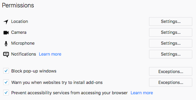 Firefox отключить опции доступности