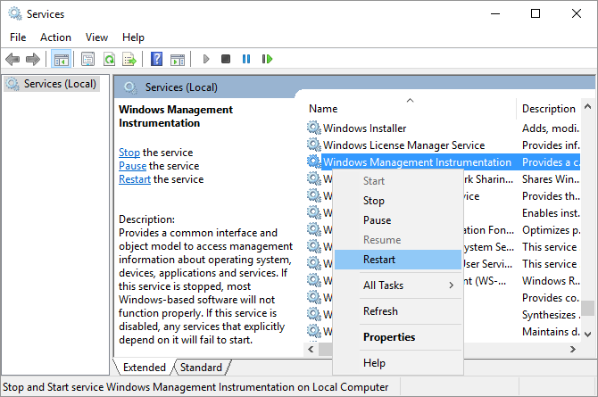 Как перезапустить инструментарий управления Windows с помощью Services.msc в Windows