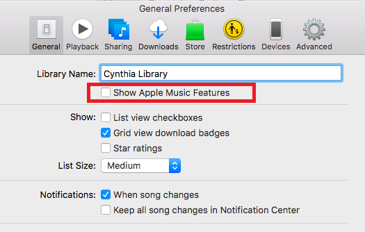 iTunes отключает функции Apple Music
