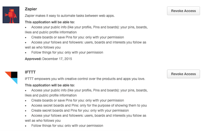 Как запретить сторонним приложениям получать доступ к вашим личным данным в социальных сетях PinterestRevokeAccess 670x425
