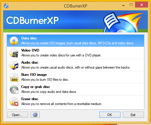 CDBurnerXP-скриншот