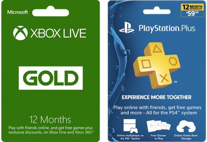 Xbox Live Gold PlayStation Plus