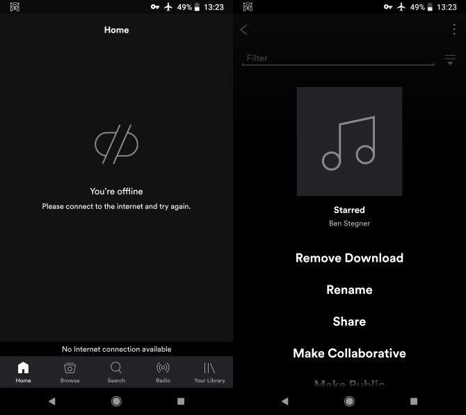 Android Слушать Spotify в автономном режиме