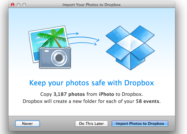 Dropbox Загрузка фотографий