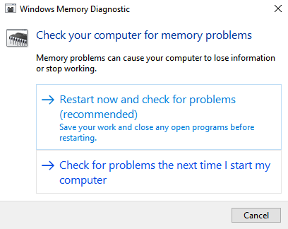 диагностика памяти windows