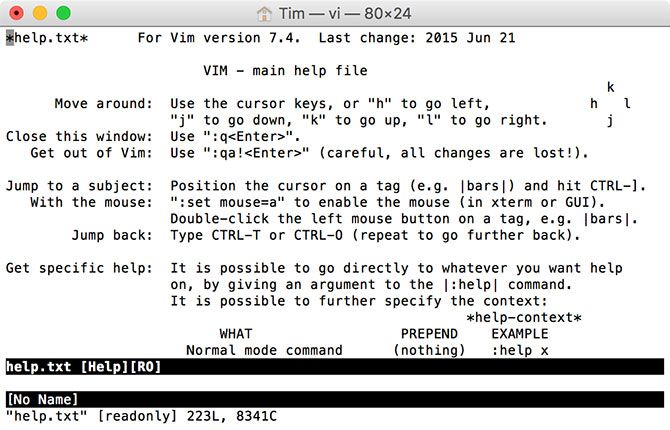 Vim работает в MacOS Terminal