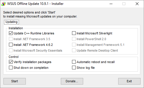 Центр обновления Windows выиграл't Work on Windows 7 and 8.1 Running on New Hardware WSUS Offline UpdateInstaller