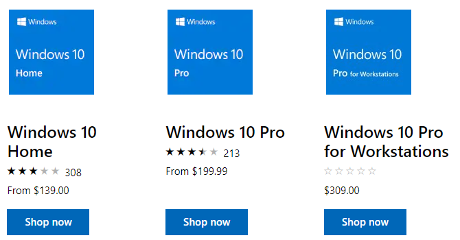Лицензии Windows 10 от Магазина Microsoft