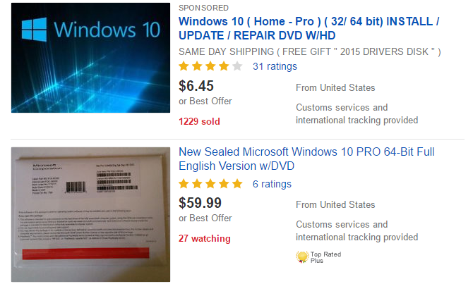 Windows 10 Лицензионный Ebay
