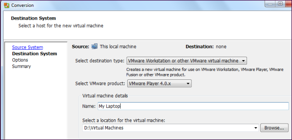 VMware-VCENTER-конвертор назначение-система