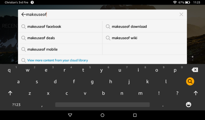 Ваш неофициальный планшет Amazon Fire Руководство пользователя muo android amazonfireguide клавиатура поиск