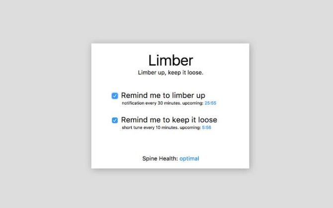 Limber for Chrome напоминает о необходимости проверить осанку