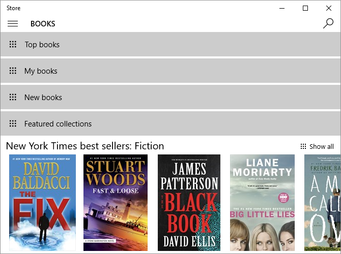 Windows 10 магазин книг