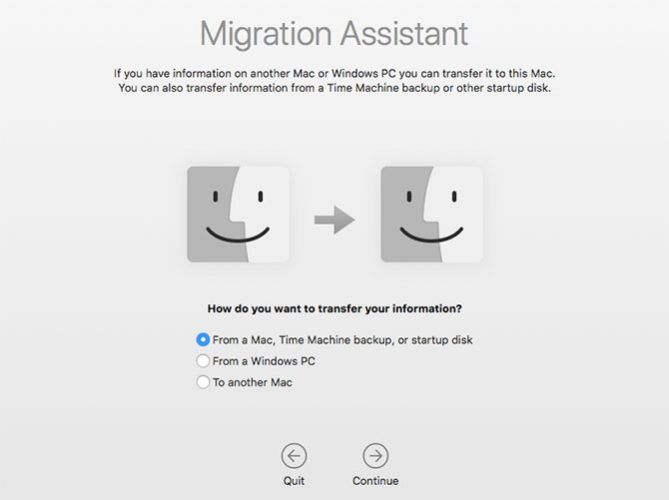 Помощник по миграции в macOS