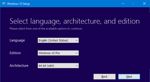 Установочные файлы Windows 10
