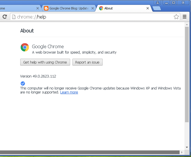 Windows XP программное обеспечение по-прежнему работает Chrome