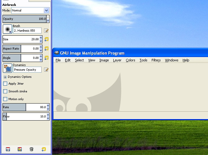 Windows XP программное обеспечение по-прежнему работает GIMP