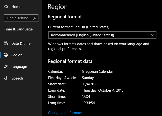 Windows Изменить региональный формат