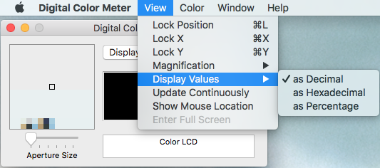Цифровой измеритель цвета для форматов Mac