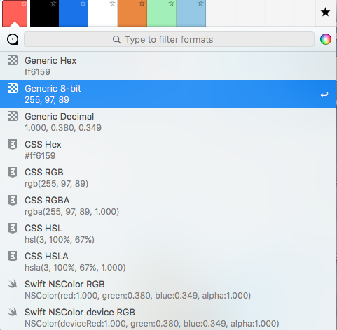 ColorSnapper 2 Color Pickers для форматов Mac