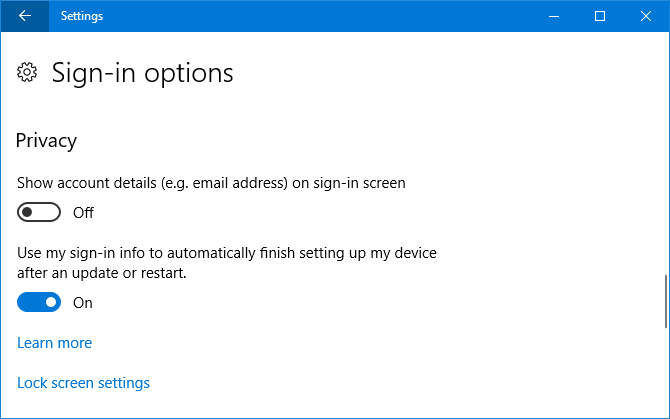 9 новых функций настроек в Windows 10 Fall Creators Update параметры входа