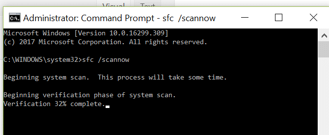 медленное исправление компьютера - командная строка scannow