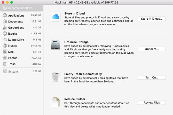 3 бесплатных приложения для анализа и проверки вашего Mac's Hard Disk Space mac storagemanagement