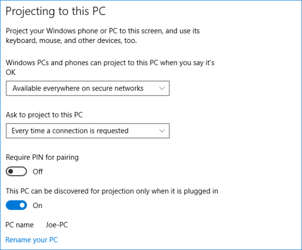 Проект Windows 10 на этот компьютер