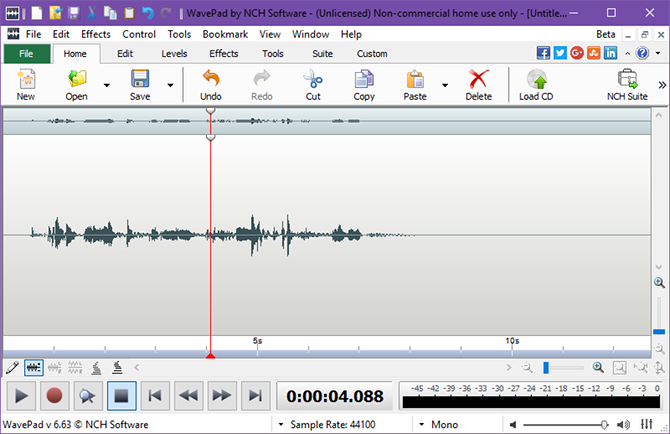 аудио-редактор WavePad
