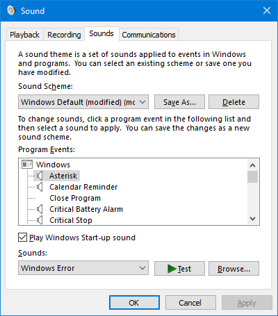 Как редактировать настройки звуковой схемы в Windows 10
