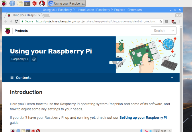 Raspbian включает в себя файлы справки, чтобы начать работу с Raspberry Pi