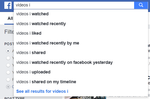 facebook видео поиск список предложений