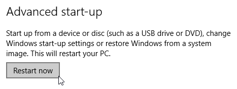 Расширенный запуск Windows 10