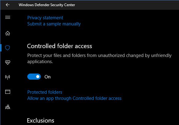 Как защититься от вымогателей с помощью Защитника Windows Доступ к управляемым папкам Защитника Windows