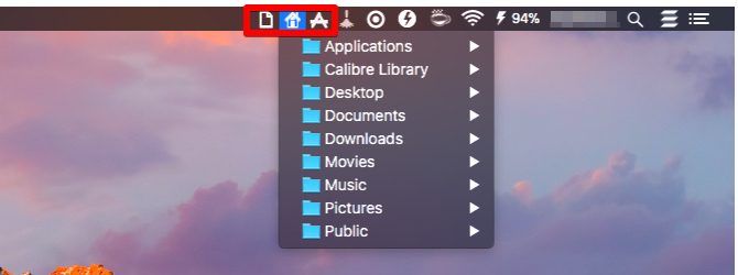 Приложения в строке меню xmenu-Mac