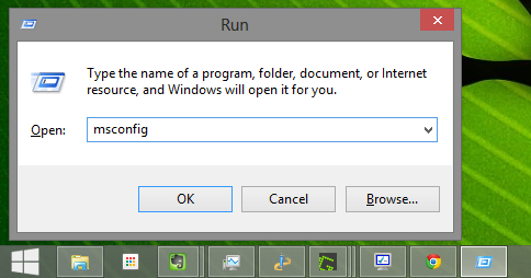 3 Windows Run - msconfig