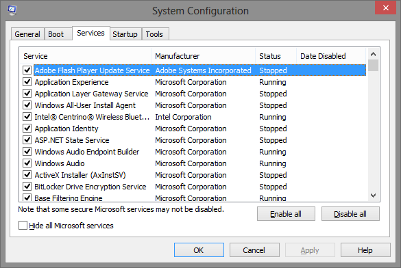 6 Конфигурация системы Windows - службы