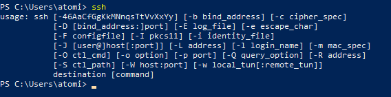 Команды SSH для Windows 10